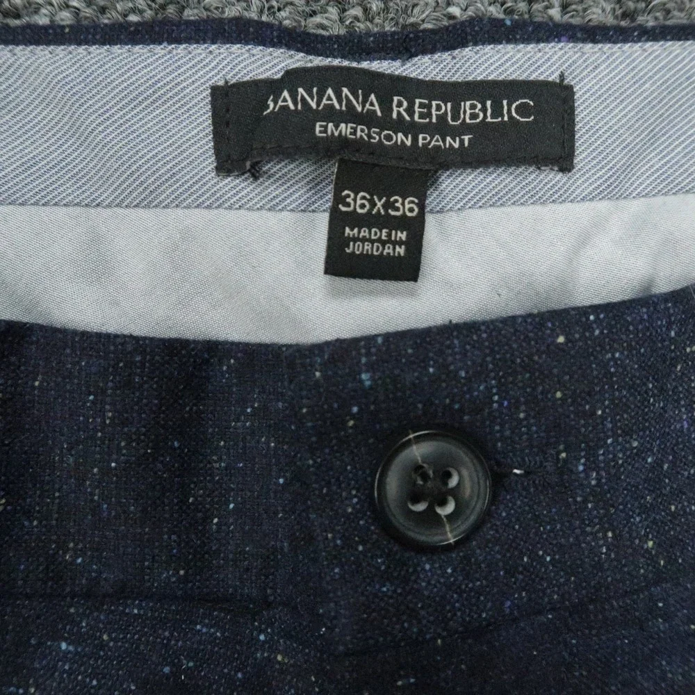 Banana Republic Pants Mens 36x34 Blue Emerson Nova Fides Straight Wool Fleck